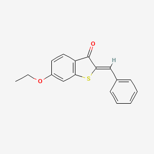 molecular formula C17H14O2S B2420688 (Z)-2-benzylidene-6-ethoxybenzo[b]thiophen-3(2H)-one CAS No. 107152-96-5