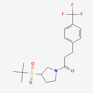 1-(3-(Tert-butylsulfonyl)pyrrolidin-1-yl)-3-(4-(trifluoromethyl)phenyl)propan-1-one
