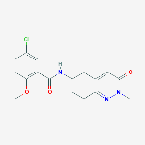 molecular formula C17H18ClN3O3 B2420698 5-chloro-2-methoxy-N-(2-methyl-3-oxo-2,3,5,6,7,8-hexahydrocinnolin-6-yl)benzamide CAS No. 2034369-99-6