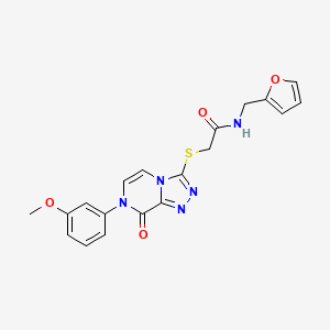 molecular formula C19H17N5O4S B2420703 N-(2-furylmethyl)-2-{[7-(3-methoxyphenyl)-8-oxo-7,8-dihydro[1,2,4]triazolo[4,3-a]pyrazin-3-yl]thio}acetamide CAS No. 1223808-59-0
