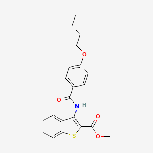 molecular formula C21H21NO4S B2420707 Methyl 3-(4-butoxybenzamido)benzo[b]thiophene-2-carboxylate CAS No. 477490-29-2