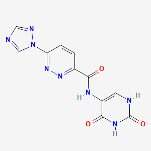 molecular formula C11H8N8O3 B2420711 N-(2,4-二氧代-1,2,3,4-四氢嘧啶-5-基)-6-(1H-1,2,4-三唑-1-基)吡啶-3-甲酰胺 CAS No. 1448030-03-2