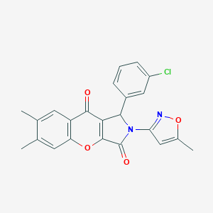 1-(3-Chlorophenyl)-6,7-dimethyl-2-(5-methyl-3-isoxazolyl)-1,2-dihydrochromeno[2,3-c]pyrrole-3,9-dione