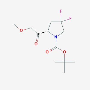 molecular formula C12H19F2NO4 B2420721 叔丁基 (2S)-4,4-二氟-2-(2-甲氧基乙酰基)吡咯烷-1-羧酸酯 CAS No. 2136766-54-4