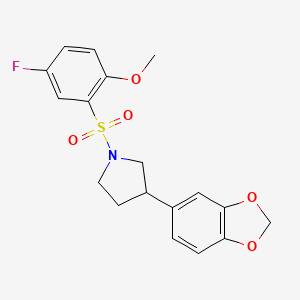 3-(Benzo[d][1,3]dioxol-5-yl)-1-((5-fluoro-2-methoxyphenyl)sulfonyl)pyrrolidine