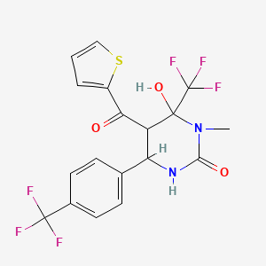 6-Hydroxy-1-methyl-5-(thiophene-2-carbonyl)-6-(trifluoromethyl)-4-[4-(trifluoromethyl)phenyl]-1,3-diazinan-2-one