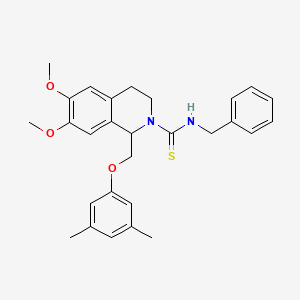 molecular formula C28H32N2O3S B2420736 N-苄基-1-((3,5-二甲基苯氧基)甲基)-6,7-二甲氧基-3,4-二氢异喹啉-2(1H)-硫代氨基甲酰胺 CAS No. 536701-36-7
