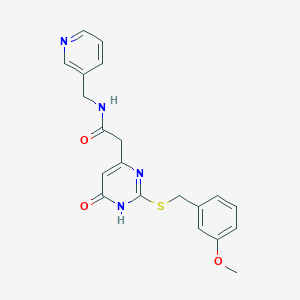 molecular formula C20H20N4O3S B2420739 2-(2-((3-甲氧基苄基)硫代)-6-氧代-1,6-二氢嘧啶-4-基)-N-(吡啶-3-基甲基)乙酰胺 CAS No. 1105210-70-5