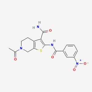 molecular formula C17H16N4O5S B2420746 6-acetyl-2-[(3-nitrobenzoyl)amino]-5,7-dihydro-4H-thieno[2,3-c]pyridine-3-carboxamide CAS No. 864927-45-7