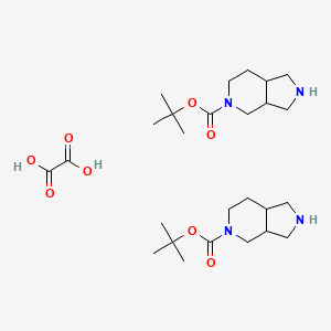 molecular formula C26H46N4O8 B2420747 Oxalic acid; bis(tert-butyl octahydro-1h-pyrrolo[3,4-c]pyridine-5-carboxylate) CAS No. 2173991-70-1