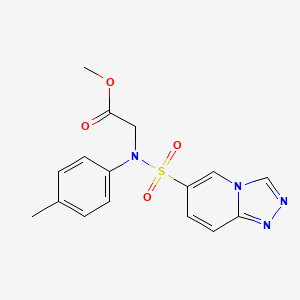 molecular formula C16H16N4O4S B2420750 2-(N-(对甲苯基)-[1,2,4]三唑并[4,3-a]吡啶-6-磺酰胺基)乙酸甲酯 CAS No. 1251693-74-9