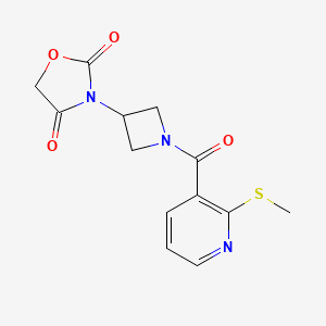 molecular formula C13H13N3O4S B2420755 3-(1-(2-(Methylthio)nicotinoyl)azetidin-3-yl)oxazolidine-2,4-dione CAS No. 2034425-63-1