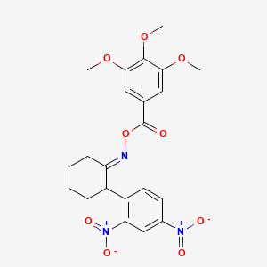 molecular formula C22H23N3O9 B2420756 [(1E)-2-(2,4-dinitrophenyl)cyclohexylidene]amino 3,4,5-trimethoxybenzoate CAS No. 691879-63-7