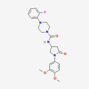 N-[1-(3,4-dimethoxyphenyl)-5-oxopyrrolidin-3-yl]-4-(2-fluorophenyl)piperazine-1-carboxamide