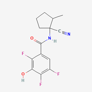 molecular formula C14H13F3N2O2 B2420763 N-(1-Cyano-2-methylcyclopentyl)-2,4,5-trifluoro-3-hydroxybenzamide CAS No. 1645517-99-2