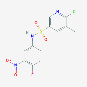 molecular formula C12H9ClFN3O4S B2420768 6-chloro-N-(4-fluoro-3-nitrophenyl)-5-methylpyridine-3-sulfonamide CAS No. 1389785-43-6
