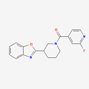 molecular formula C18H16FN3O2 B2420771 2-[1-(2-Fluoropyridine-4-carbonyl)piperidin-3-yl]-1,3-benzoxazole CAS No. 1259127-06-4