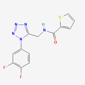 molecular formula C13H9F2N5OS B2420773 N-((1-(3,4-二氟苯基)-1H-四唑-5-基)甲基)噻吩-2-甲酰胺 CAS No. 941874-97-1