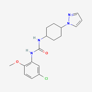 molecular formula C17H21ClN4O2 B2420778 3-(5-chloro-2-methoxyphenyl)-1-[4-(1H-pyrazol-1-yl)cyclohexyl]urea CAS No. 2097860-20-1