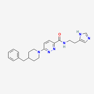 molecular formula C22H26N6O B2420781 N-(2-(1H-imidazol-4-yl)ethyl)-6-(4-benzylpiperidin-1-yl)pyridazine-3-carboxamide CAS No. 1396873-64-5