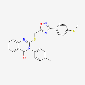 molecular formula C25H20N4O2S2 B2420783 2-(((3-(4-(甲硫基)苯基)-1,2,4-恶二唑-5-基)甲基)硫代)-3-(对甲苯基)喹唑啉-4(3H)-酮 CAS No. 2034477-96-6