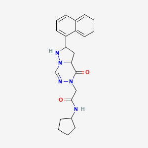 molecular formula C22H21N5O2 B2420791 N-cyclopentyl-2-[2-(naphthalen-1-yl)-4-oxo-4H,5H-pyrazolo[1,5-d][1,2,4]triazin-5-yl]acetamide CAS No. 1326843-79-1