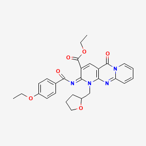 (Z)-ethyl 2-((4-ethoxybenzoyl)imino)-5-oxo-1-((tetrahydrofuran-2-yl)methyl)-2,5-dihydro-1H-dipyrido[1,2-a:2',3'-d]pyrimidine-3-carboxylate