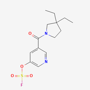 molecular formula C14H19FN2O4S B2420799 3-(3,3-Diethylpyrrolidine-1-carbonyl)-5-fluorosulfonyloxypyridine CAS No. 2418719-74-9