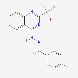 molecular formula C17H13F3N4 B2420806 4-methylbenzenecarbaldehyde N-[2-(trifluoromethyl)-4-quinazolinyl]hydrazone CAS No. 341964-20-3