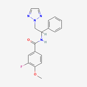3-fluoro-4-methoxy-N-(1-phenyl-2-(2H-1,2,3-triazol-2-yl)ethyl)benzamide