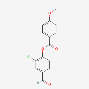 molecular formula C15H11ClO4 B2420825 2-Chloro-4-formylphenyl 4-methoxybenzoate CAS No. 496768-69-5