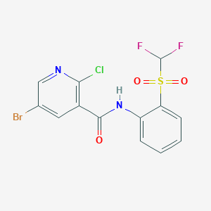 molecular formula C13H8BrClF2N2O3S B2420827 5-bromo-2-chloro-N-(2-difluoromethanesulfonylphenyl)pyridine-3-carboxamide CAS No. 1797736-88-9