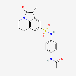 molecular formula C20H21N3O4S B2420836 N-(4-(1-methyl-2-oxo-2,4,5,6-tetrahydro-1H-pyrrolo[3,2,1-ij]quinoline-8-sulfonamido)phenyl)acetamide CAS No. 903270-31-5