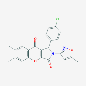 molecular formula C23H17ClN2O4 B242084 1-(4-Chlorophenyl)-6,7-dimethyl-2-(5-methyl-3-isoxazolyl)-1,2-dihydrochromeno[2,3-c]pyrrole-3,9-dione 