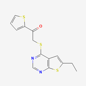 2-(6-Ethylthieno[2,3-d]pyrimidin-4-yl)sulfanyl-1-thiophen-2-ylethanone