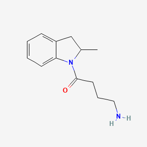 molecular formula C13H18N2O B2420844 4-Amino-1-(2-methyl-2,3-dihydro-indol-1-yl)-butan-1-one CAS No. 878716-53-1
