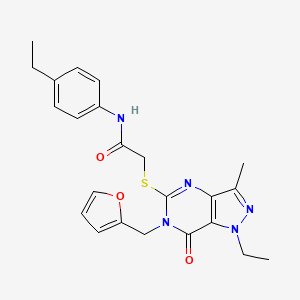 2-((1-ethyl-6-(furan-2-ylmethyl)-3-methyl-7-oxo-6,7-dihydro-1H-pyrazolo[4,3-d]pyrimidin-5-yl)thio)-N-(4-ethylphenyl)acetamide