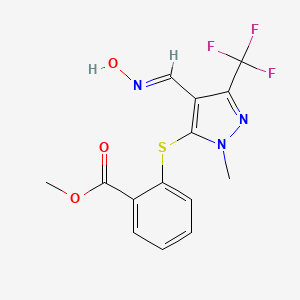 methyl 2-{[4-[(hydroxyimino)methyl]-1-methyl-3-(trifluoromethyl)-1H-pyrazol-5-yl]sulfanyl}benzenecarboxylate