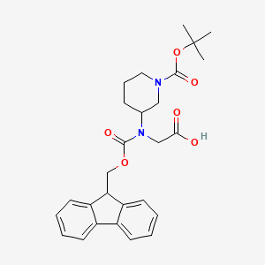 2-[9H-Fluoren-9-ylmethoxycarbonyl-[1-[(2-methylpropan-2-yl)oxycarbonyl]piperidin-3-yl]amino]acetic acid