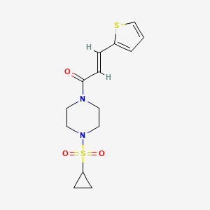 molecular formula C14H18N2O3S2 B2420863 (E)-1-(4-(cyclopropylsulfonyl)piperazin-1-yl)-3-(thiophen-2-yl)prop-2-en-1-one CAS No. 1219915-23-7