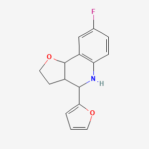molecular formula C15H14FNO2 B2420867 8-Fluoro-4-furan-2-yl-2,3,3a,4,5,9b-hexahydro-furo[3,2-c]quinoline CAS No. 1212123-39-1