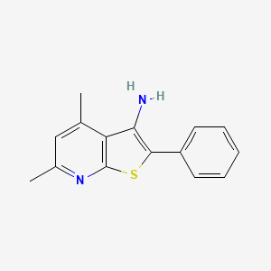molecular formula C15H14N2S B2420873 4,6-Dimethyl-2-phenylthieno[2,3-b]pyridin-3-amine CAS No. 443640-27-5