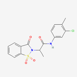 N-(3-chloro-4-methylphenyl)-2-(1,1-dioxido-3-oxobenzo[d]isothiazol-2(3H)-yl)propanamide