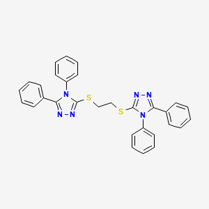 molecular formula C30H24N6S2 B2420902 3-[2-[(4,5-Diphenyl-1,2,4-triazol-3-yl)sulfanyl]ethylsulfanyl]-4,5-diphenyl-1,2,4-triazole CAS No. 256949-37-8