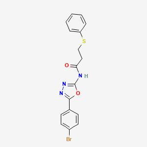 N-[5-(4-bromophenyl)-1,3,4-oxadiazol-2-yl]-3-phenylsulfanylpropanamide