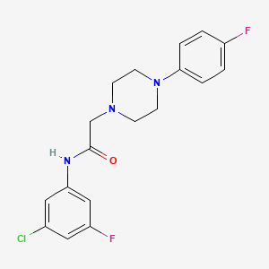N-(3-chloro-5-fluorophenyl)-2-[4-(4-fluorophenyl)piperazino]acetamide