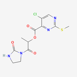 1-Oxo-1-(2-oxoimidazolidin-1-yl)propan-2-yl 5-chloro-2-(methylsulfanyl)pyrimidine-4-carboxylate