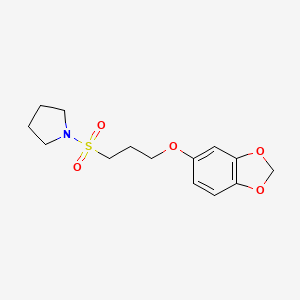 1-((3-(Benzo[d][1,3]dioxol-5-yloxy)propyl)sulfonyl)pyrrolidine