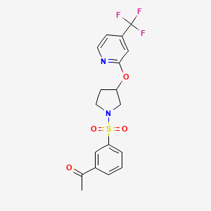 1-(3-((3-((4-(Trifluoromethyl)pyridin-2-yl)oxy)pyrrolidin-1-yl)sulfonyl)phenyl)ethanone