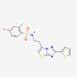 4-fluoro-2-methyl-N-(2-(2-(thiophen-2-yl)thiazolo[3,2-b][1,2,4]triazol-6-yl)ethyl)benzenesulfonamide